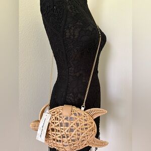 Tommy Bahama Tan Crossbody Bag with Elegant Woven Design